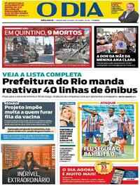 Capa do jornal O Dia 04/02/2021