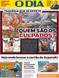 Capa do jornal O Dia 04/06/2021
