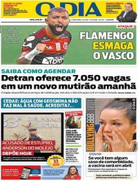 Capa do jornal O Dia 05/02/2021