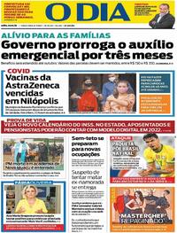 Capa do jornal O Dia 06/07/2021