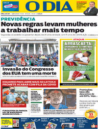 Capa do jornal O Dia 07/01/2021
