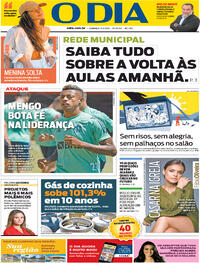 Capa do jornal O Dia 07/02/2021