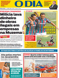 Capa do jornal O Dia 07/06/2021