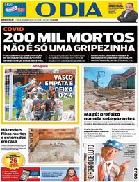Capa do jornal O Dia 08/01/2021