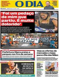 Capa do jornal O Dia 08/05/2021