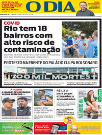 Capa do jornal O Dia 09/01/2021