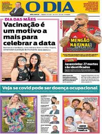 Capa do jornal O Dia 09/05/2021
