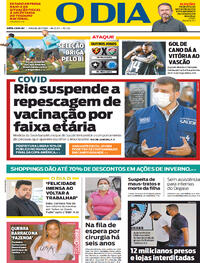 Capa do jornal O Dia 10/07/2021