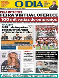 Capa do jornal O Dia 12/05/2021