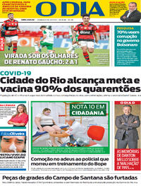 Capa do jornal O Dia 12/07/2021