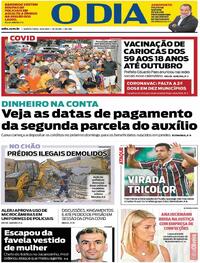 Capa do jornal O Dia 13/05/2021