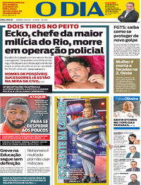 Capa do jornal O Dia 13/06/2021
