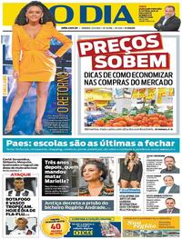 Capa do jornal O Dia 14/03/2021