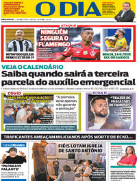 Capa do jornal O Dia 14/06/2021