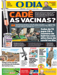 Capa do jornal O Dia 16/01/2021