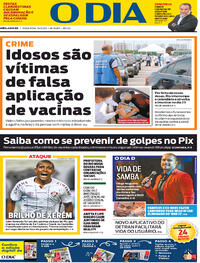Capa do jornal O Dia 16/02/2021
