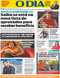 Capa do jornal O Dia 16/06/2021