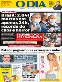 Capa do jornal O Dia 17/03/2021