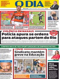Capa do jornal O Dia 17/06/2021