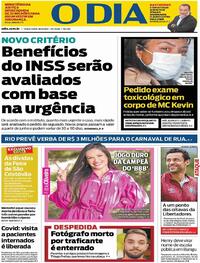 Capa do jornal O Dia 18/05/2021