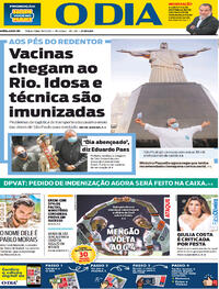 Capa do jornal O Dia 19/01/2021