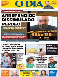 Capa do jornal O Dia 20/02/2021