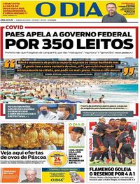 Capa do jornal O Dia 20/03/2021