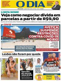 Capa do jornal O Dia 21/04/2021
