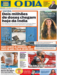 Capa do jornal O Dia 22/01/2021
