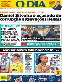 Capa do jornal O Dia 23/02/2021