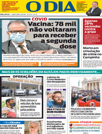 Capa do jornal O Dia 23/06/2021