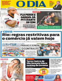 Capa do jornal O Dia 25/01/2021