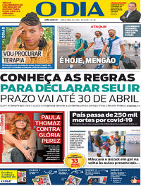 Capa do jornal O Dia 25/02/2021