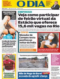 Capa do jornal O Dia 25/05/2021