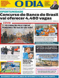Capa do jornal O Dia 25/06/2021