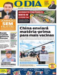 Capa do jornal O Dia 26/01/2021