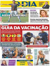 Capa do jornal O Dia 26/04/2021