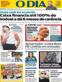 Capa do jornal O Dia 26/06/2021