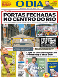 Capa do jornal O Dia 27/03/2021