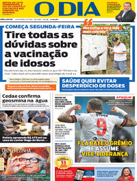 Capa do jornal O Dia 29/01/2021