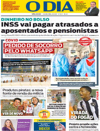 Capa do jornal O Dia 29/03/2021