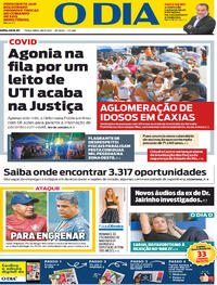 Capa do jornal O Dia 30/03/2021