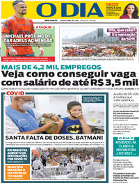 Capa do jornal O Dia 19/01/2022