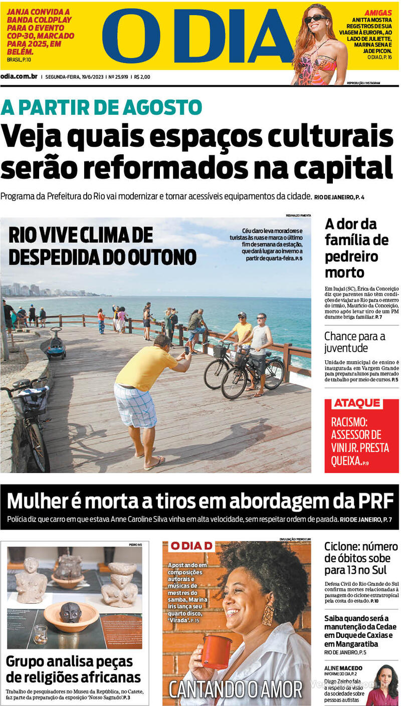 Capa O Dia Edi O Segunda De Junho De