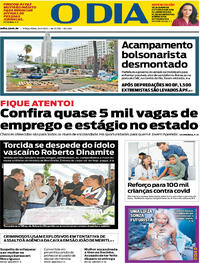 Capa do jornal O Dia 10/01/2023