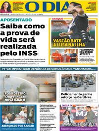 Capa do jornal O Dia 26/01/2023