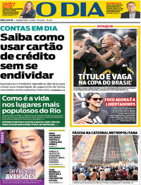 Capa do jornal O Dia 01/04/2024