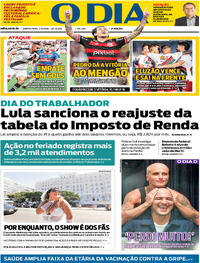 Capa do jornal O Dia 02/05/2024