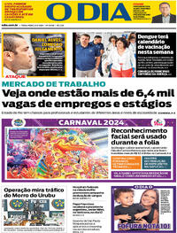Capa do jornal O Dia 06/02/2024