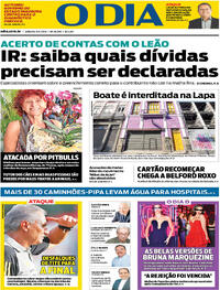 Capa do jornal O Dia 06/04/2024